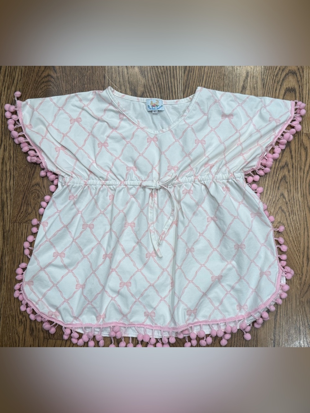 Busy Bee Smocks! 4t swim coverup with pompoms